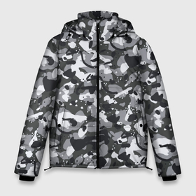 Мужская зимняя куртка 3D с принтом Серый пиксельный камуфляж в Тюмени, верх — 100% полиэстер; подкладка — 100% полиэстер; утеплитель — 100% полиэстер | длина ниже бедра, свободный силуэт Оверсайз. Есть воротник-стойка, отстегивающийся капюшон и ветрозащитная планка. 

Боковые карманы с листочкой на кнопках и внутренний карман на молнии. | Тематика изображения на принте: 