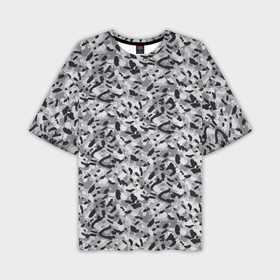 Мужская футболка oversize 3D с принтом Пикселированный городской серый камуфляж ,  |  | 