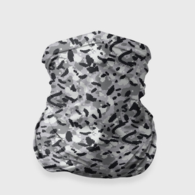 Бандана-труба 3D с принтом Пикселированный городской серый камуфляж в Белгороде, 100% полиэстер, ткань с особыми свойствами — Activecool | плотность 150‒180 г/м2; хорошо тянется, но сохраняет форму | 