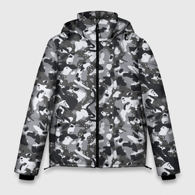 Мужская зимняя куртка 3D с принтом Пиксельный камуфляж серого цвета , верх — 100% полиэстер; подкладка — 100% полиэстер; утеплитель — 100% полиэстер | длина ниже бедра, свободный силуэт Оверсайз. Есть воротник-стойка, отстегивающийся капюшон и ветрозащитная планка. 

Боковые карманы с листочкой на кнопках и внутренний карман на молнии. | 