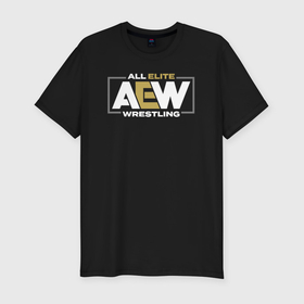 Мужская футболка хлопок Slim с принтом All Elite Wrestling AEW в Белгороде, 92% хлопок, 8% лайкра | приталенный силуэт, круглый вырез ворота, длина до линии бедра, короткий рукав | 