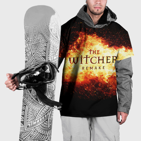 Накидка на куртку 3D с принтом The Witcher Remake в пламени огня в Санкт-Петербурге, 100% полиэстер |  | Тематика изображения на принте: 