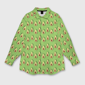 Мужская рубашка oversize 3D с принтом Весёлый авокадо на зелёном фоне в Тюмени,  |  | 