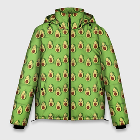 Мужская зимняя куртка 3D с принтом Весёлый авокадо на зелёном фоне в Новосибирске, верх — 100% полиэстер; подкладка — 100% полиэстер; утеплитель — 100% полиэстер | длина ниже бедра, свободный силуэт Оверсайз. Есть воротник-стойка, отстегивающийся капюшон и ветрозащитная планка. 

Боковые карманы с листочкой на кнопках и внутренний карман на молнии. | 