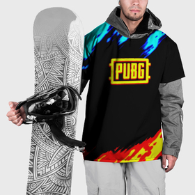 Накидка на куртку 3D с принтом PUBG краски огонь и лёд в Курске, 100% полиэстер |  | Тематика изображения на принте: 