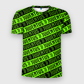 Мужская футболка 3D Slim с принтом Juventus green pattern sport в Тюмени, 100% полиэстер с улучшенными характеристиками | приталенный силуэт, круглая горловина, широкие плечи, сужается к линии бедра | 