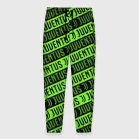 Мужские брюки 3D с принтом Juventus green pattern sport в Кировске, 100% полиэстер | манжеты по низу, эластичный пояс регулируется шнурком, по бокам два кармана без застежек, внутренняя часть кармана из мелкой сетки | 