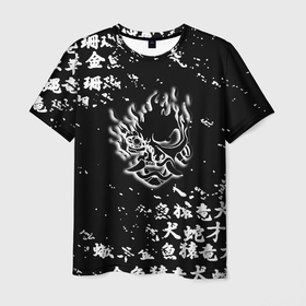 Мужская футболка 3D с принтом Samurai pattern japan 2077 в Кировске, 100% полиэфир | прямой крой, круглый вырез горловины, длина до линии бедер | 