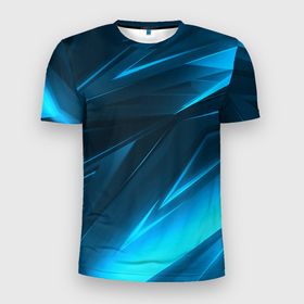 Мужская футболка 3D Slim с принтом Geometry stripes neon color , 100% полиэстер с улучшенными характеристиками | приталенный силуэт, круглая горловина, широкие плечи, сужается к линии бедра | 