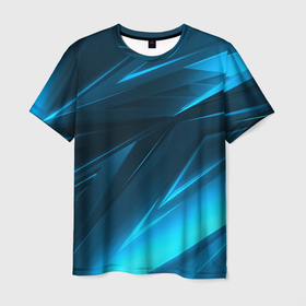 Мужская футболка 3D с принтом Geometry stripes neon color в Санкт-Петербурге, 100% полиэфир | прямой крой, круглый вырез горловины, длина до линии бедер | 