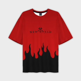 Мужская футболка oversize 3D с принтом New world fire в Тюмени,  |  | 