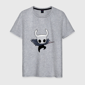Мужская футболка хлопок с принтом Маленький рыцарь Hollow Knight в Екатеринбурге, 100% хлопок | прямой крой, круглый вырез горловины, длина до линии бедер, слегка спущенное плечо. | 