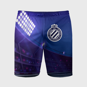 Мужские шорты спортивные с принтом Club Brugge ночное поле в Екатеринбурге,  |  | Тематика изображения на принте: 