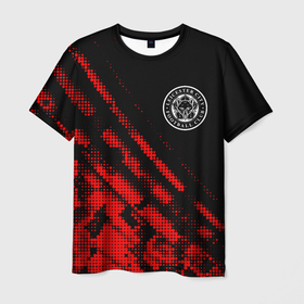 Мужская футболка 3D с принтом Leicester City sport grunge в Белгороде, 100% полиэфир | прямой крой, круглый вырез горловины, длина до линии бедер | 