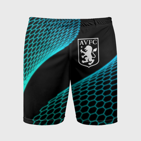 Мужские шорты спортивные с принтом Aston Villa football net в Курске,  |  | Тематика изображения на принте: 