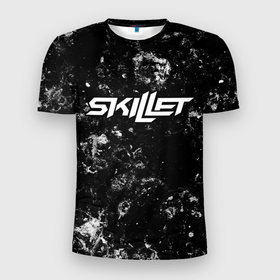Мужская футболка 3D Slim с принтом Skillet black ice , 100% полиэстер с улучшенными характеристиками | приталенный силуэт, круглая горловина, широкие плечи, сужается к линии бедра | 