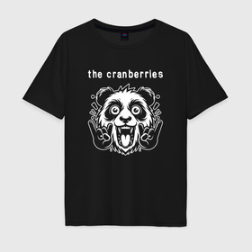 Мужская футболка хлопок Oversize с принтом The Cranberries rock panda в Белгороде, 100% хлопок | свободный крой, круглый ворот, “спинка” длиннее передней части | Тематика изображения на принте: 