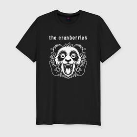 Мужская футболка хлопок Slim с принтом The Cranberries rock panda в Новосибирске, 92% хлопок, 8% лайкра | приталенный силуэт, круглый вырез ворота, длина до линии бедра, короткий рукав | 