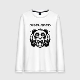 Мужской лонгслив хлопок с принтом Disturbed   rock panda в Екатеринбурге, 100% хлопок |  | Тематика изображения на принте: 