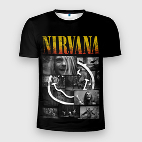 Мужская футболка 3D Slim с принтом Nirvana forever в Новосибирске, 100% полиэстер с улучшенными характеристиками | приталенный силуэт, круглая горловина, широкие плечи, сужается к линии бедра | Тематика изображения на принте: 