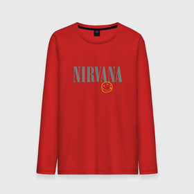 Мужской лонгслив хлопок с принтом Nirvana logo smile в Белгороде, 100% хлопок |  | Тематика изображения на принте: 