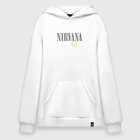 Худи SuperOversize хлопок с принтом Nirvana logo smile в Белгороде, 70% хлопок, 30% полиэстер, мягкий начес внутри | карман-кенгуру, эластичная резинка на манжетах и по нижней кромке, двухслойный капюшон
 | 