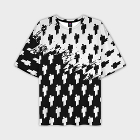 Мужская футболка oversize 3D с принтом Billie Eilish pattern black ,  |  | Тематика изображения на принте: 