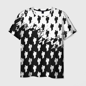 Мужская футболка 3D с принтом Billie Eilish pattern black , 100% полиэфир | прямой крой, круглый вырез горловины, длина до линии бедер | Тематика изображения на принте: 