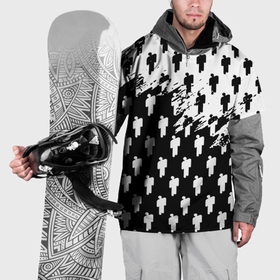 Накидка на куртку 3D с принтом Billie Eilish pattern black в Курске, 100% полиэстер |  | 