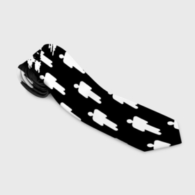 Галстук 3D с принтом Billie Eilish pattern black в Тюмени, 100% полиэстер | Длина 148 см; Плотность 150-180 г/м2 | Тематика изображения на принте: 