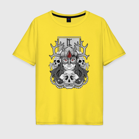 Мужская футболка хлопок Oversize с принтом Мифологическая богиня Хель , 100% хлопок | свободный крой, круглый ворот, “спинка” длиннее передней части | 
