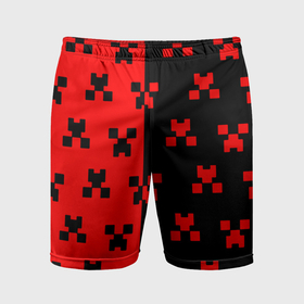 Мужские шорты спортивные с принтом Minecraft creeper logo в Курске,  |  | 