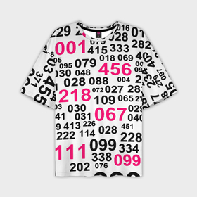 Мужская футболка oversize 3D с принтом Игра в кальмара паттерн чисел в Кировске,  |  | Тематика изображения на принте: 