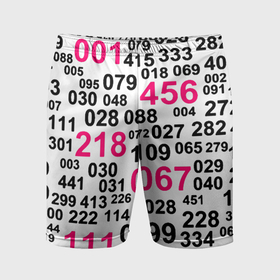 Мужские шорты спортивные с принтом Игра в кальмара паттерн чисел в Кировске,  |  | Тематика изображения на принте: 