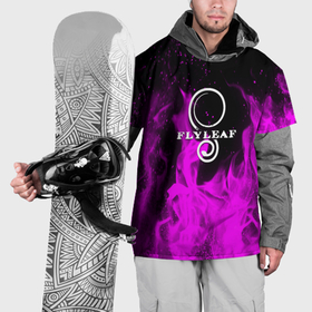 Накидка на куртку 3D с принтом Flyleaf неоновый огонь в Курске, 100% полиэстер |  | Тематика изображения на принте: 