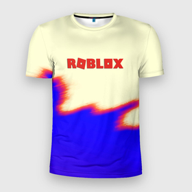 Мужская футболка 3D Slim с принтом Roblox краски текстура game в Санкт-Петербурге, 100% полиэстер с улучшенными характеристиками | приталенный силуэт, круглая горловина, широкие плечи, сужается к линии бедра | Тематика изображения на принте: 