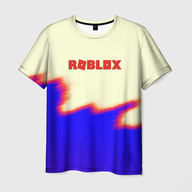 Мужская футболка 3D с принтом Roblox краски текстура game в Санкт-Петербурге, 100% полиэфир | прямой крой, круглый вырез горловины, длина до линии бедер | Тематика изображения на принте: 