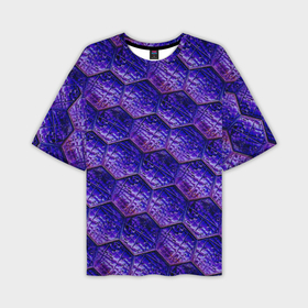 Мужская футболка oversize 3D с принтом Сине фиолетовая стеклянная мозаика. ,  |  | 
