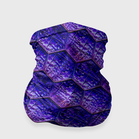 Бандана-труба 3D с принтом Сине фиолетовая стеклянная мозаика. в Курске, 100% полиэстер, ткань с особыми свойствами — Activecool | плотность 150‒180 г/м2; хорошо тянется, но сохраняет форму | 
