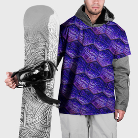 Накидка на куртку 3D с принтом Сине фиолетовая стеклянная мозаика. , 100% полиэстер |  | 