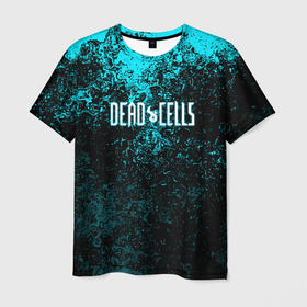 Мужская футболка 3D с принтом Dead Cells брызги красок в Курске, 100% полиэфир | прямой крой, круглый вырез горловины, длина до линии бедер | 