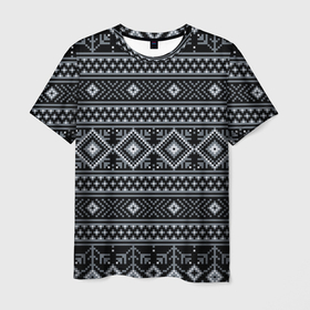 Мужская футболка 3D с принтом Обережный славянский узор орнамент в Тюмени, 100% полиэфир | прямой крой, круглый вырез горловины, длина до линии бедер | Тематика изображения на принте: 