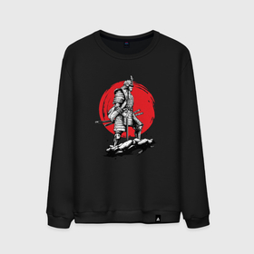 Мужской свитшот хлопок с принтом Japanese samurai on red circle , 100% хлопок |  | 