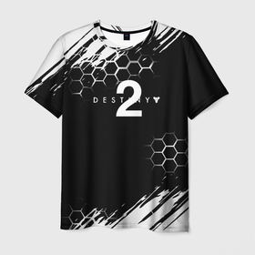 Мужская футболка 3D с принтом Destiny абстракция краски рпг , 100% полиэфир | прямой крой, круглый вырез горловины, длина до линии бедер | 