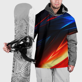Накидка на куртку 3D с принтом Geometry stripes neon steel в Санкт-Петербурге, 100% полиэстер |  | 