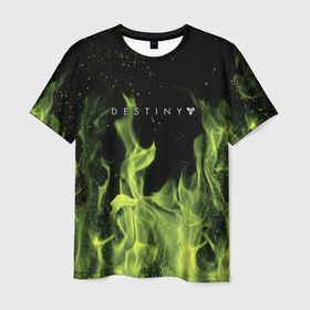 Мужская футболка 3D с принтом Destity огненный стиль в Белгороде, 100% полиэфир | прямой крой, круглый вырез горловины, длина до линии бедер | 