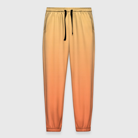 Мужские брюки 3D с принтом Градиент солнечный жёлто оранжевый приглушённый , 100% полиэстер | манжеты по низу, эластичный пояс регулируется шнурком, по бокам два кармана без застежек, внутренняя часть кармана из мелкой сетки | 