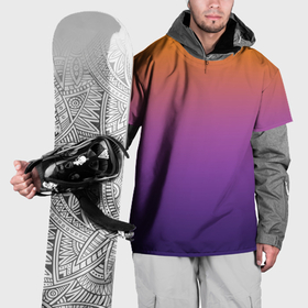 Накидка на куртку 3D с принтом Градиент оранжево фиолетовый в Кировске, 100% полиэстер |  | 