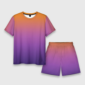 Мужской костюм с шортами 3D с принтом Градиент оранжево фиолетовый ,  |  | Тематика изображения на принте: 