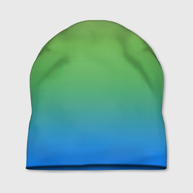 Шапка 3D с принтом Градиент зелёно голубой , 100% полиэстер | универсальный размер, печать по всей поверхности изделия | 